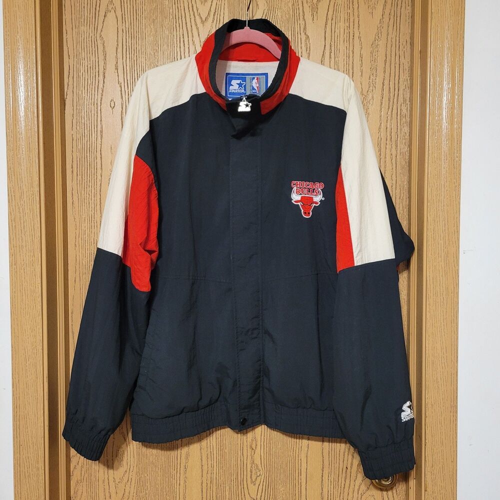 Chicago Bulls Men's Vintage 90s Windbreaker Starter Jacket Size XL Full Zip